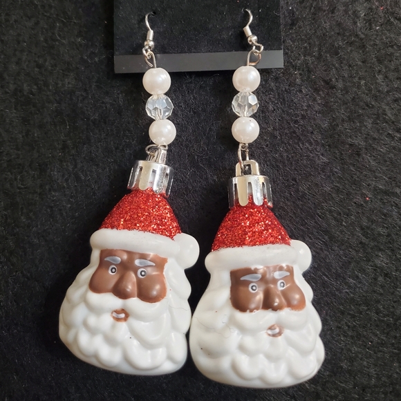 Hand Crafted Other - Black Santa Claus Earrings